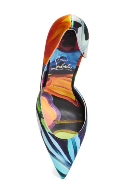 Christian Louboutin Iriza Flower Pointed Toe Half D'orsay Pump