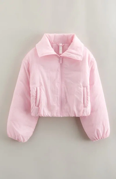 Zella Girl Kids' Ruched Crop Jacket In Pink