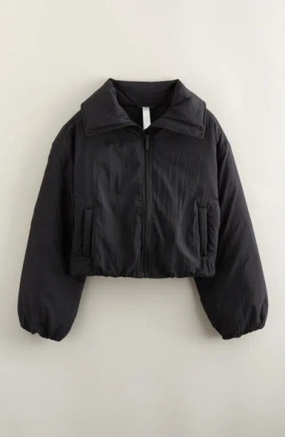 Zella Girl Kids' Ruched Crop Jacket In Black