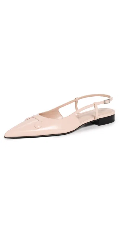 Marni Trunkaroo Leather Pointed-toe Slingback Flats
