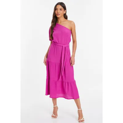 Quiz Textured One Sleeve Midi Dress