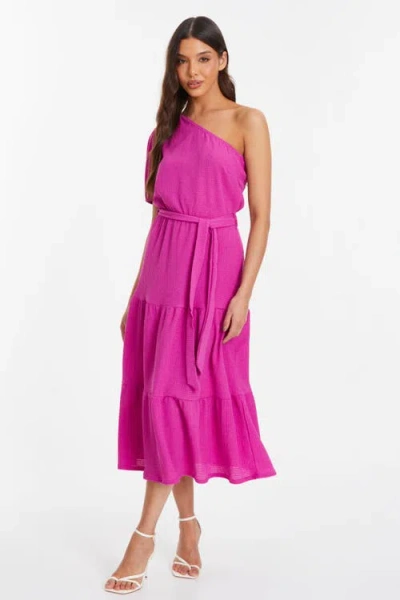 Quiz Textured One Sleeve Midi Dress