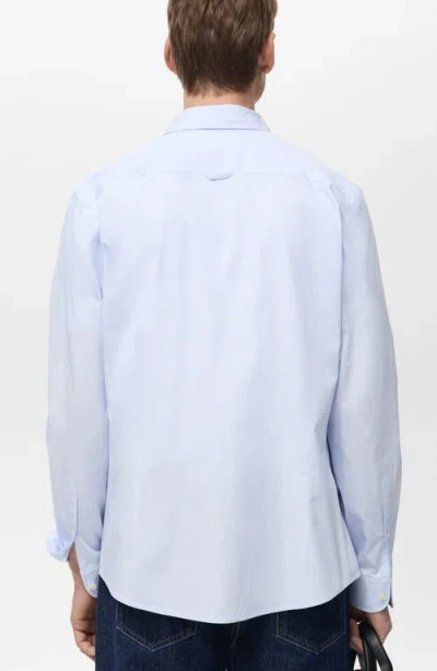 Mango Stripe Slim Fit Button-up Shirt In Blue