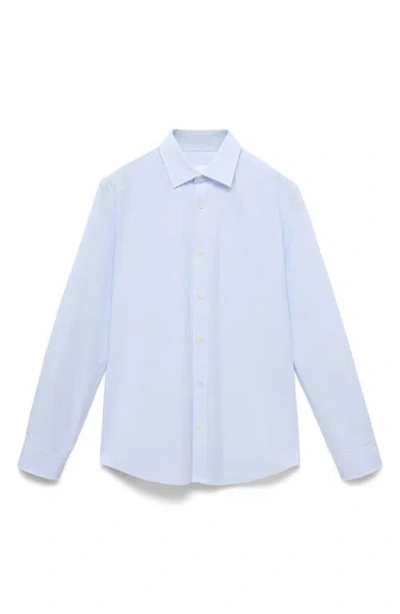 Mango Stripe Slim Fit Button-up Shirt In Blue