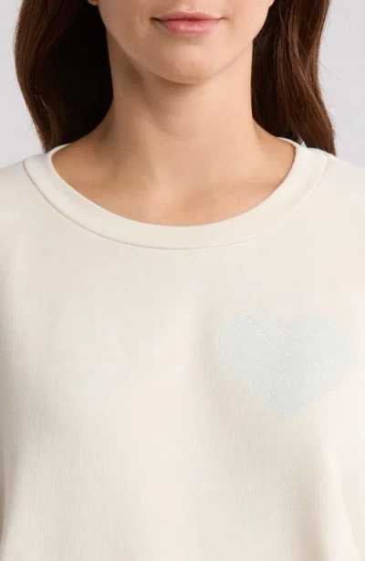 Aviator Nation Glitter Heart Crewneck Sweatshirt