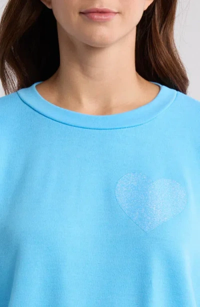Aviator Nation Glitter Heart Crewneck Sweatshirt