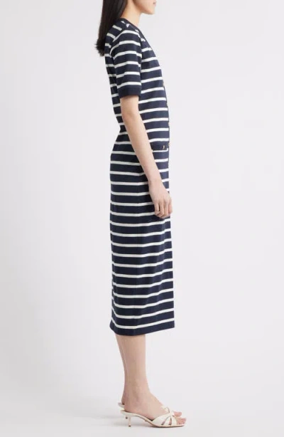Frame The Striped Sailor Organic Cotton Midi Dress