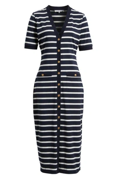 Frame The Striped Sailor Organic Cotton Midi Dress