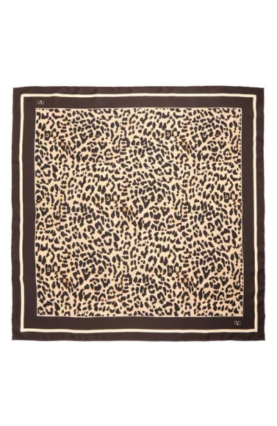 Valentino Garavani Leopard Print Silk Square Scarf