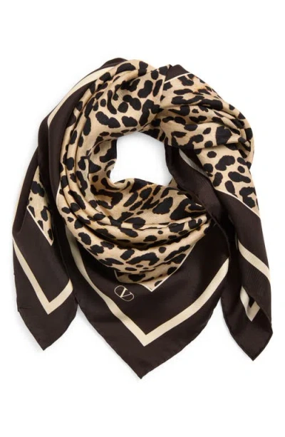 Valentino Garavani Leopard Print Silk Square Scarf