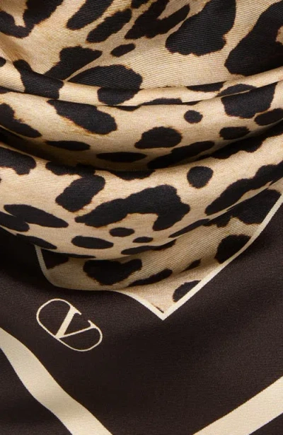 Valentino Garavani Leopard Print Silk Square Scarf