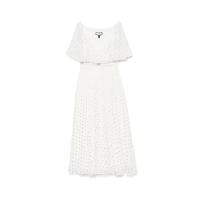 Nissa Women's Polka-dots Midi Dress White
