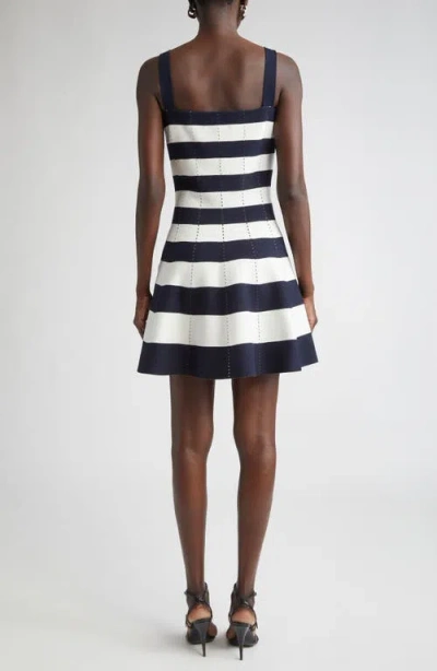Oscar De La Renta Stripe 3d Circle Knit Minidress
