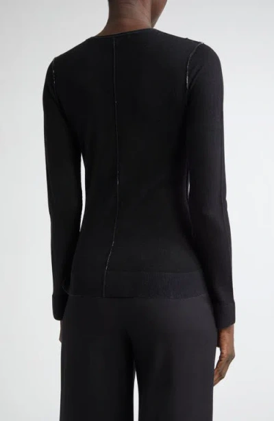 Jason Wu Collection Panelled Merino Wool Cardigan In Black