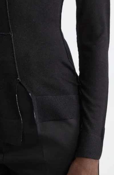 Jason Wu Collection Panelled Merino Wool Cardigan In Black