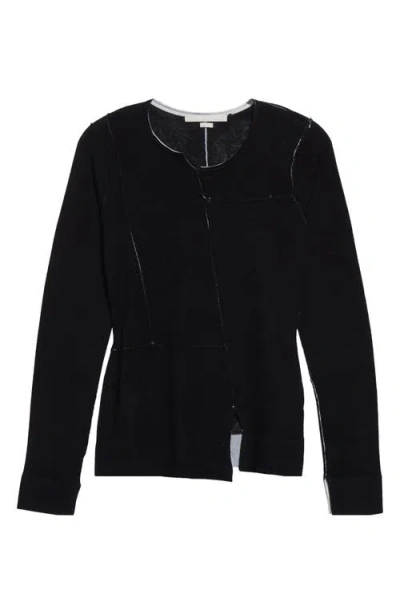Jason Wu Collection Panelled Merino Wool Cardigan In Black