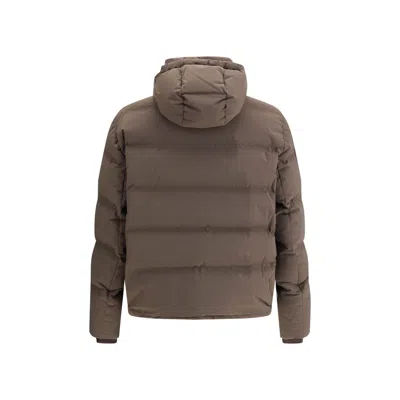 Brunello Cucinelli Nylon Down Jacket In Brown