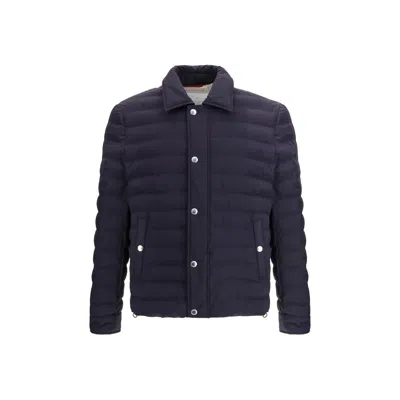 Brunello Cucinelli Dark Blue Nylon Short Jacket
