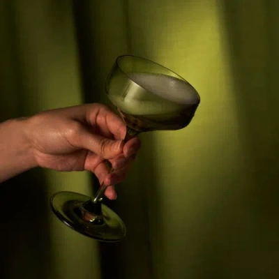 Viski Reserve Nouveau Crystal Coupes In Green
