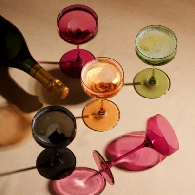 Viski Reserve Nouveau Crystal Coupes In Green