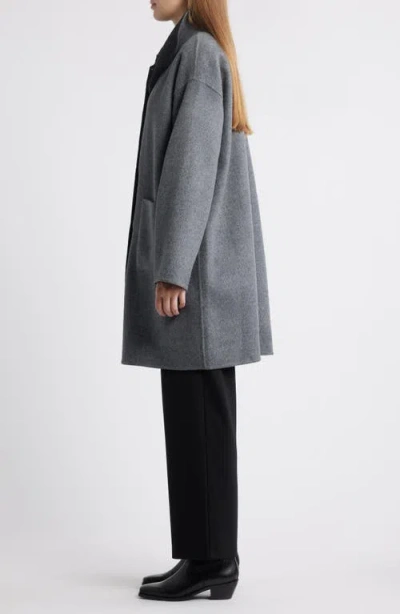 Eileen Fisher Stand Collar Reversible Wool & Cashmere Coat