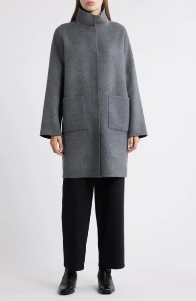 Eileen Fisher Stand Collar Reversible Wool & Cashmere Coat