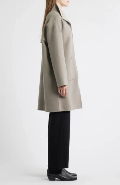 Eileen Fisher Stand Collar Reversible Wool & Cashmere Coat