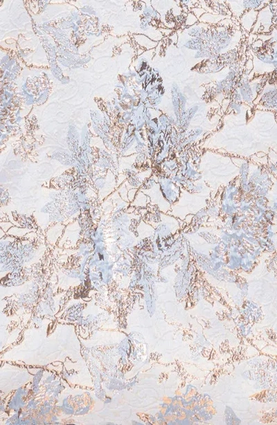 Xscape Evenings Metallic Floral Brocade Off The Shoulder Ball Gown