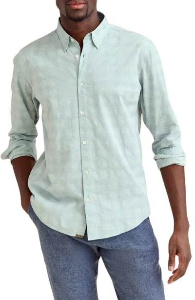 Billy Reid Mélange Tile Print Cotton Button-up Shirt In Blue
