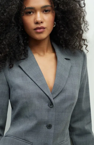 Open Edit The Icon Fitted Single Breasted Blazer In Gray