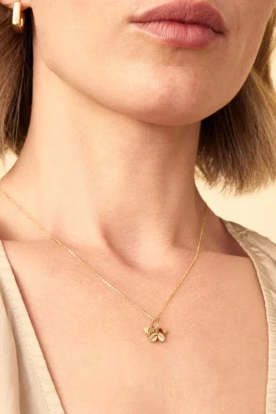 Oradina 14k Gold Mosaic Butterfly Pendant Charm