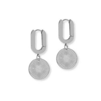 A Weathered Penny Women's Silver Sunburst Hoops