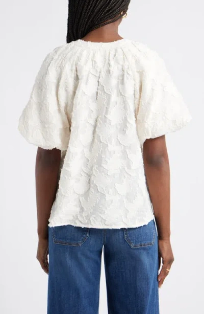 Caslonr Caslon(r) Floral Jacquard Puff Sleeve Top