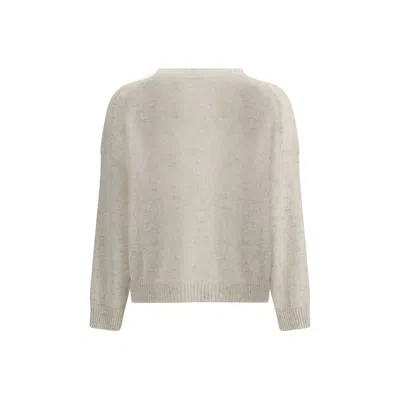 Brunello Cucinelli Lurex Effect Sweater In White