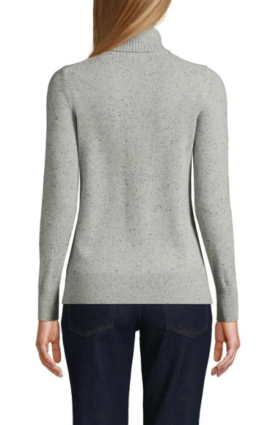 Lands' End Cashmere Turtleneck Sweater In Gray