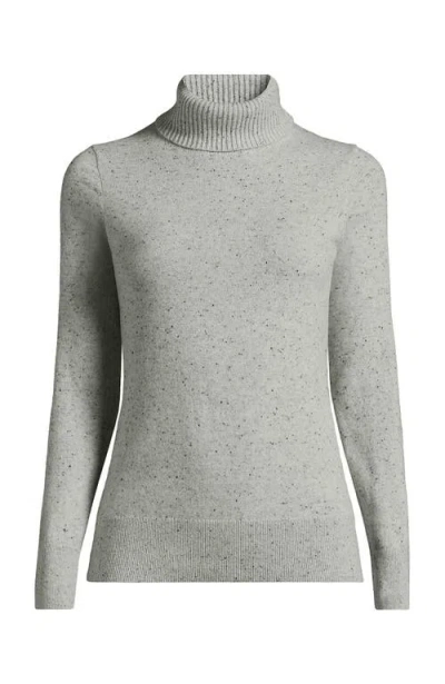 Lands' End Cashmere Turtleneck Sweater In Gray