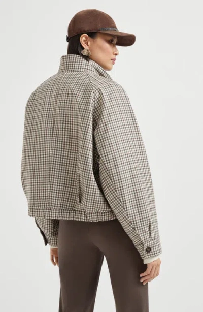 Brunello Cucinelli Checked Flannel Bomber Jacket