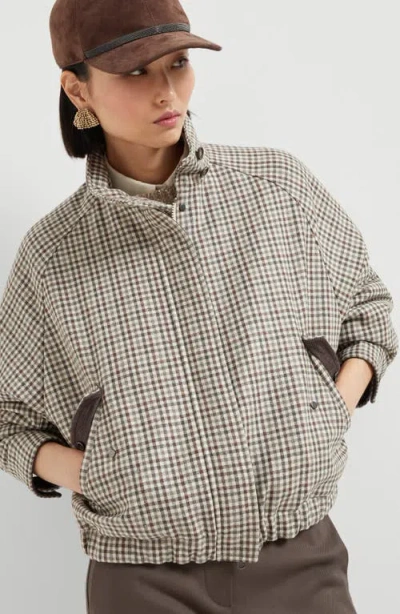 Brunello Cucinelli Checked Flannel Bomber Jacket