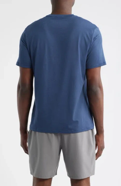 Zella Dynamic Stripe T-shirt In Blue