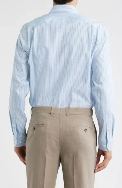 Nordstrom Trim Fit Stripe Premium Performance Dress Shirt In Blue