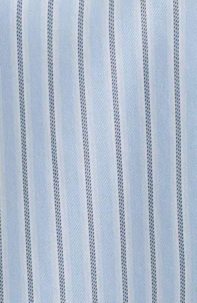 Nordstrom Trim Fit Stripe Premium Performance Dress Shirt In Blue