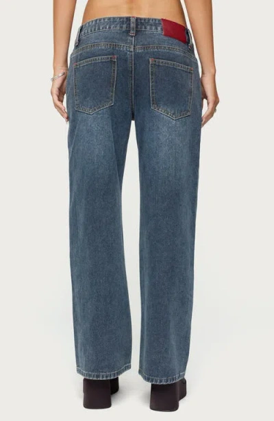 Edikted Petite Ace Relaxed Dark Rinse Wash Jeans