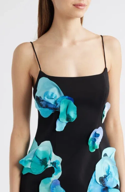 Acler Parrfold Floral Sleeveless Minidress In Black