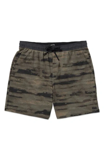 Billabong Surftrek Elastic Waist Shorts In Green