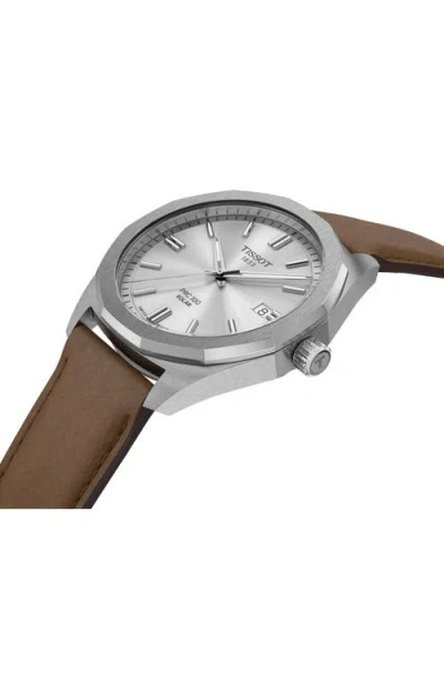 Tissot Prc 100 Solar Quartz Leather Strap Watch, 39mm