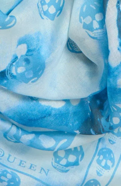 Alexander Mcqueen Mcqueen Classic Skull Bleached Foulard Scarf