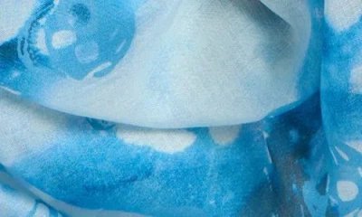 Alexander Mcqueen Mcqueen Classic Skull Bleached Foulard Scarf