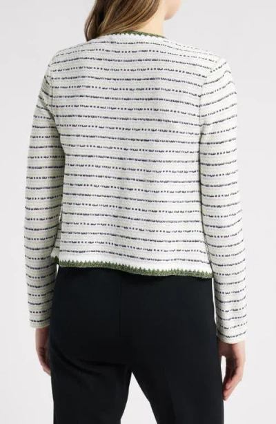 Ming Wang Dashed Stripe Knit Jacket