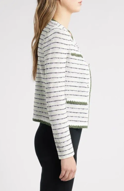 Ming Wang Dashed Stripe Knit Jacket