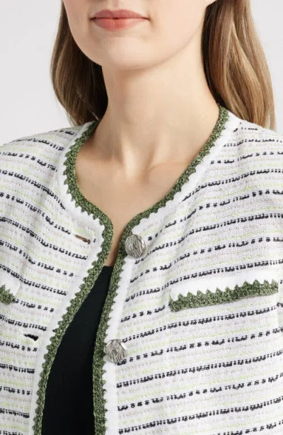 Ming Wang Dashed Stripe Knit Jacket